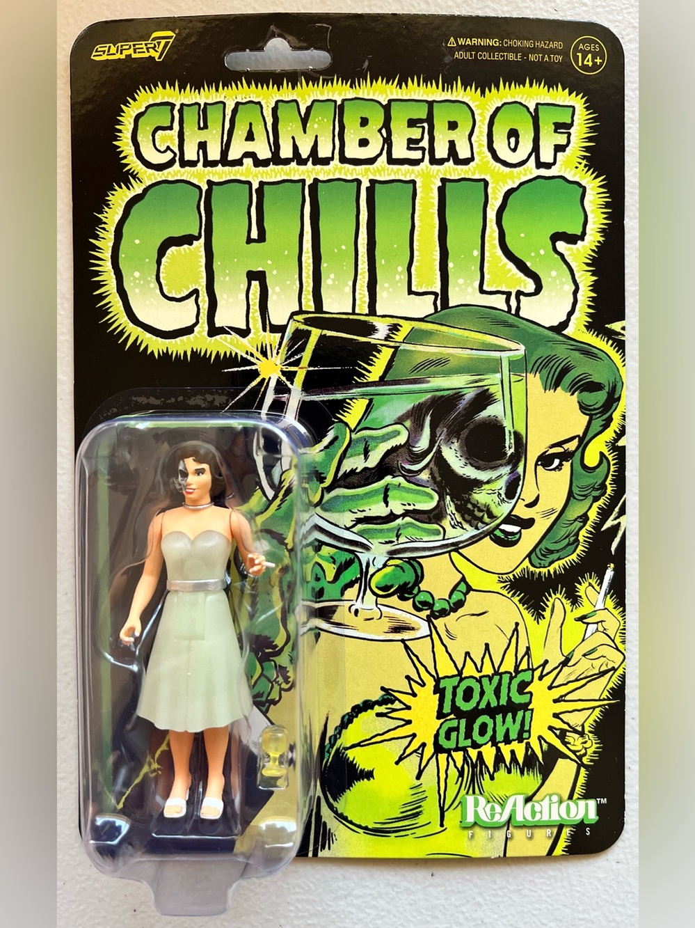 SUPER 7 CHAMBER OF CHILLS TOXIC GLOW 4 INCH FIGURE DEAD DARLING NIB